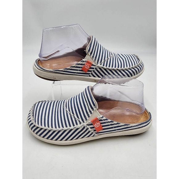 Spenco Siesta Montauk Casual Blue Stripe Canvas Comfort Slides Slip On… - Picture 3 of 9